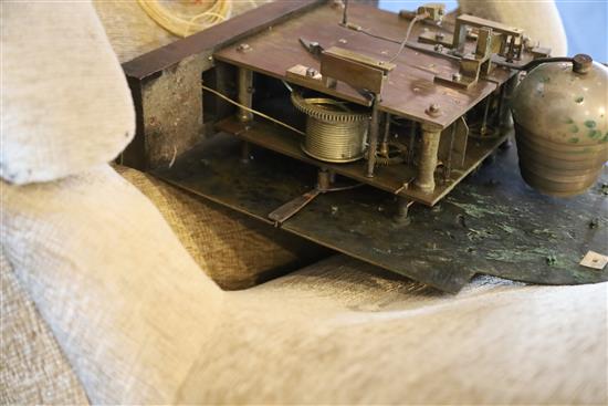 Matthew Skinner of London. A George III chiming longcase clock movement and dial dial 12in.